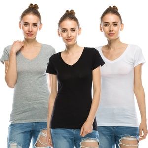 Women Junior Slim Short Sleeve Top Pack of 3